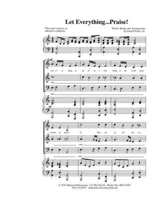 "Let Everything...Praise!" Choral Anthem SATB