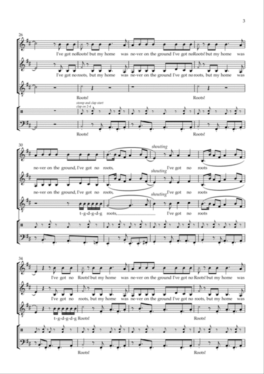 No Roots No Roots 4-Part scores gallery preview page 3