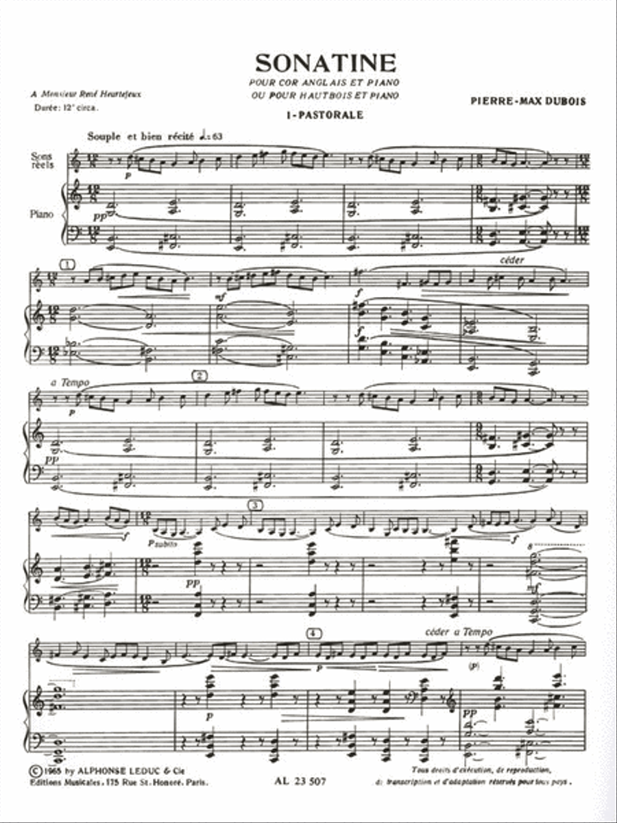 Sonatine (cor Anglais) English Horn scores gallery preview page 2