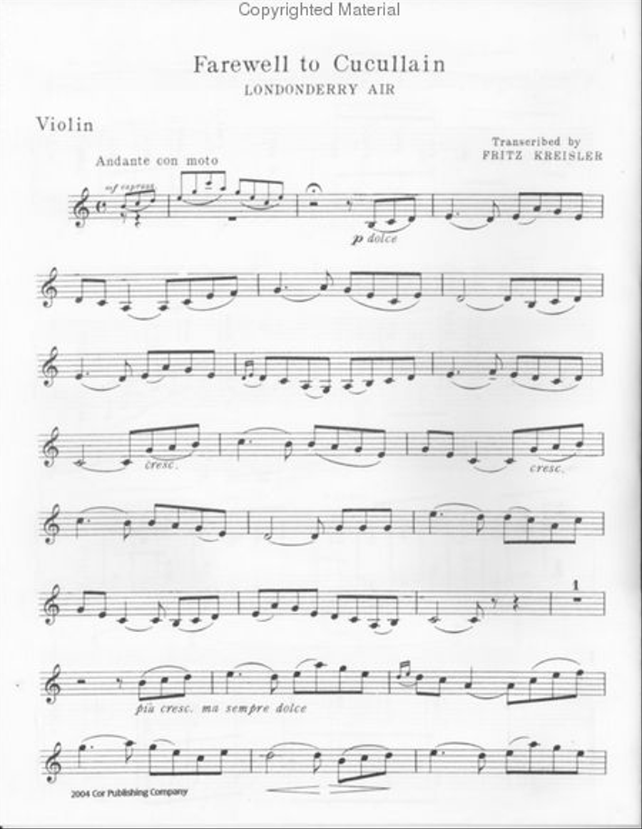 Farewell to Cucullain (Londonderry Air) Violin Solo scores gallery preview page 2