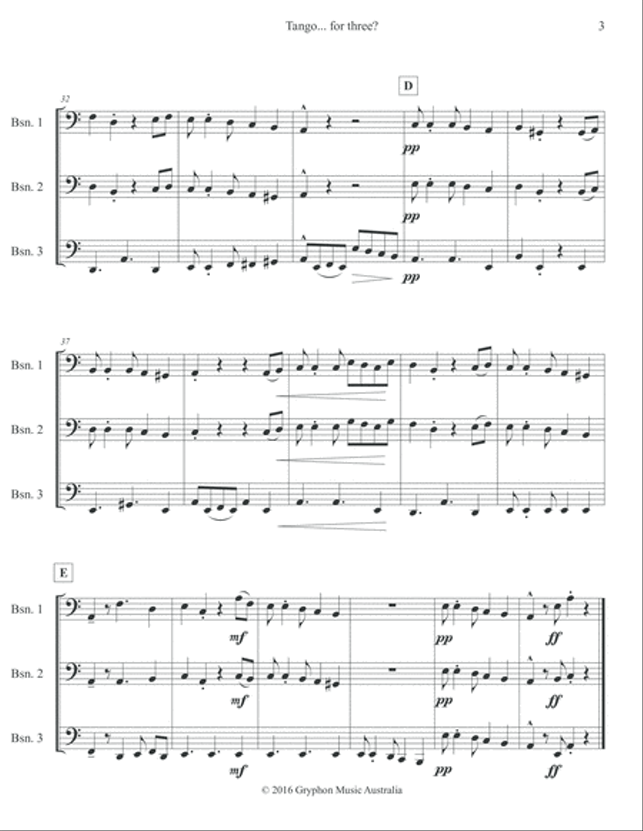 Tango... for three? for bassoon trio Woodwind Trio scores gallery preview page 4