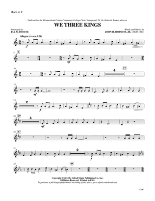 We Three Kings: 1st F Horn