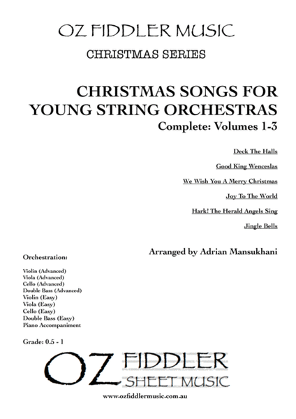 Christmas Songs for Young String Orchestras - Complete Volumes 1-3; mixed difficulties image number null