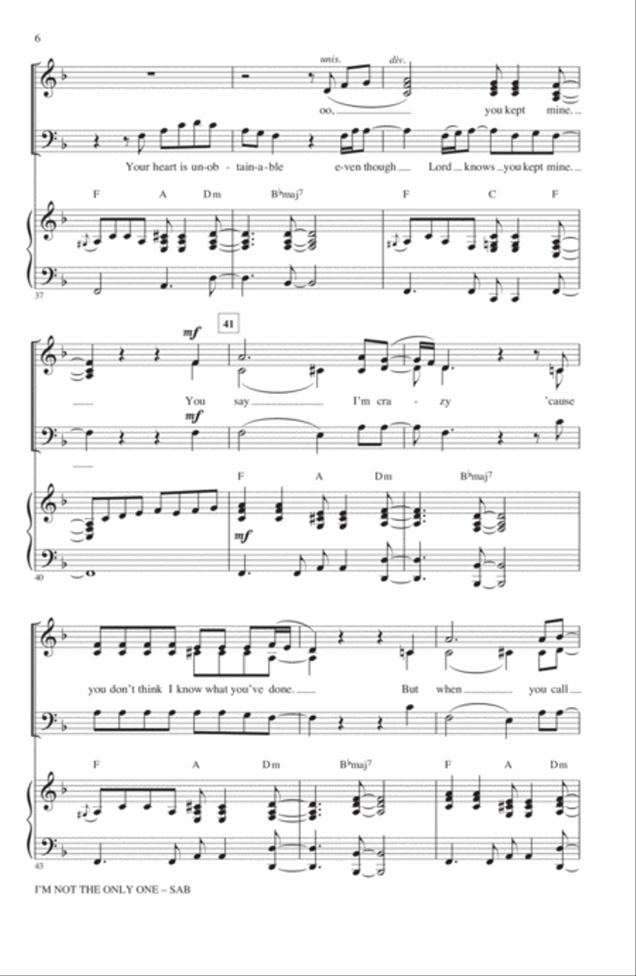I'm Not The Only One 3-Part scores gallery preview page 5