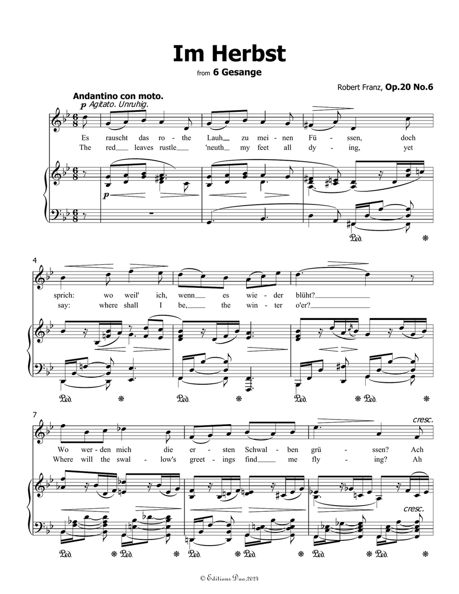 Im Herbst, by Robert Franz, in g minor Voice scores gallery preview page 3