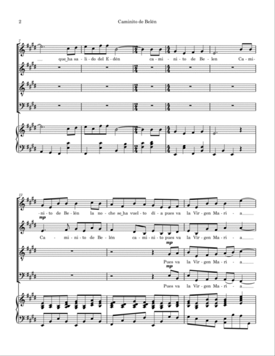 Caminito de Belén 4-Part scores gallery preview page 4