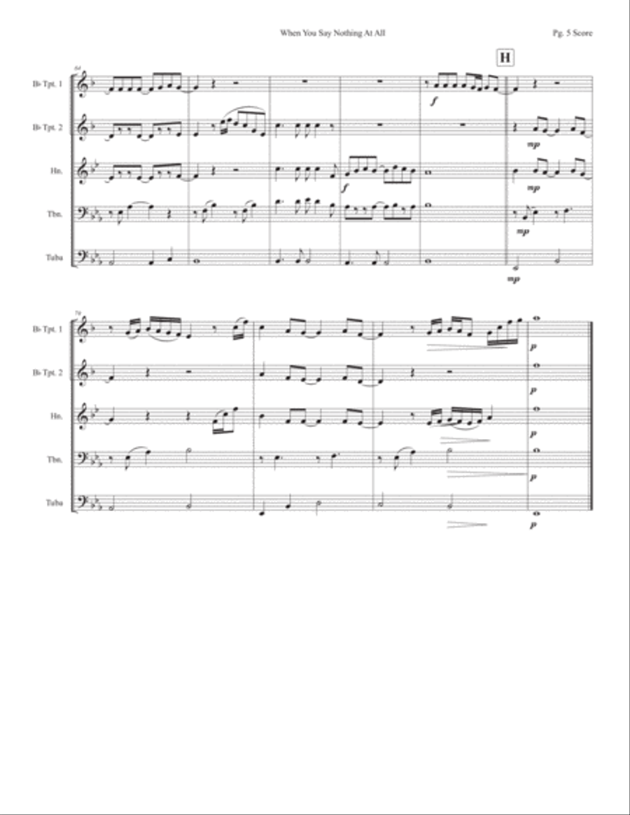 When You Say Nothing At All Horn scores gallery preview page 5