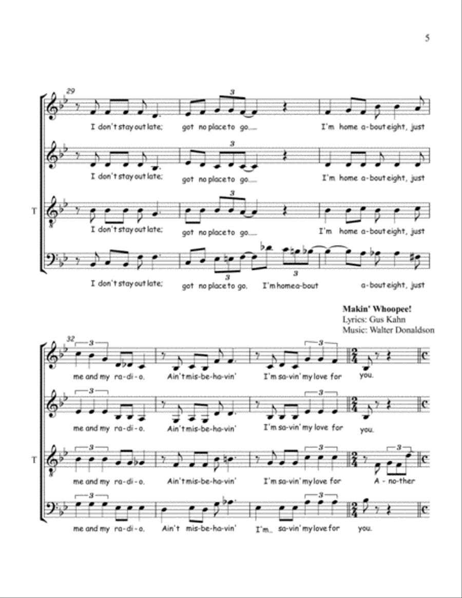 Ain't Misbehavin' 4-Part scores gallery preview page 5