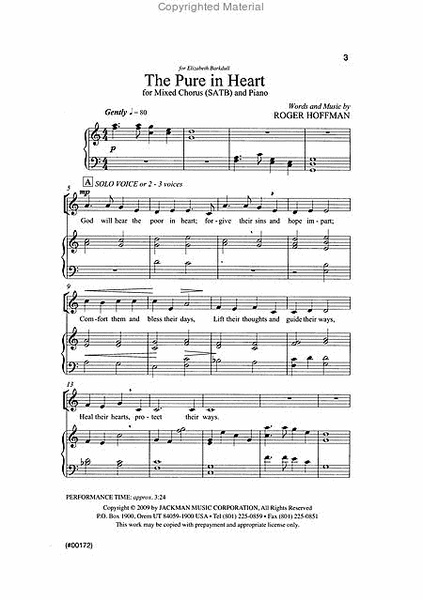 The Pure in Heart - SATB image number null