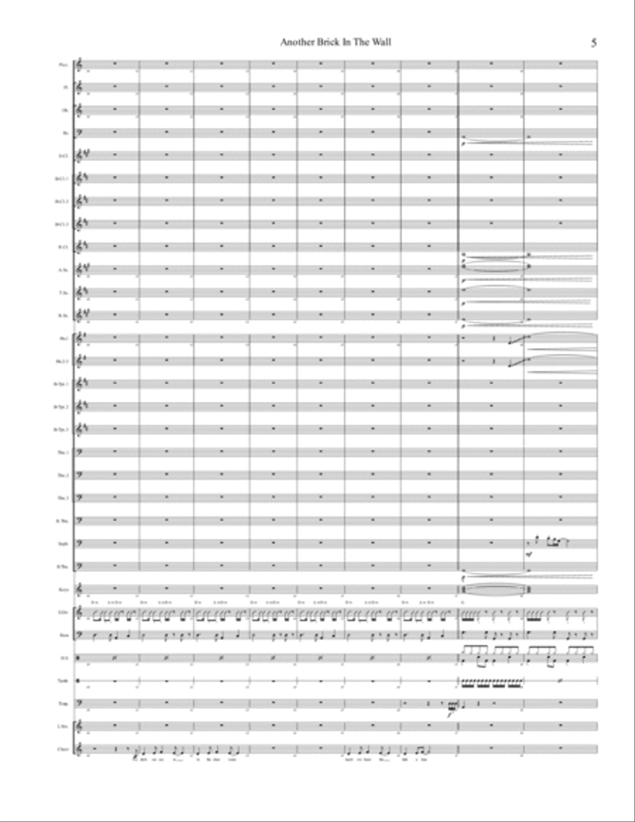 Another Brick In The Wall Concert Band scores gallery preview page 5