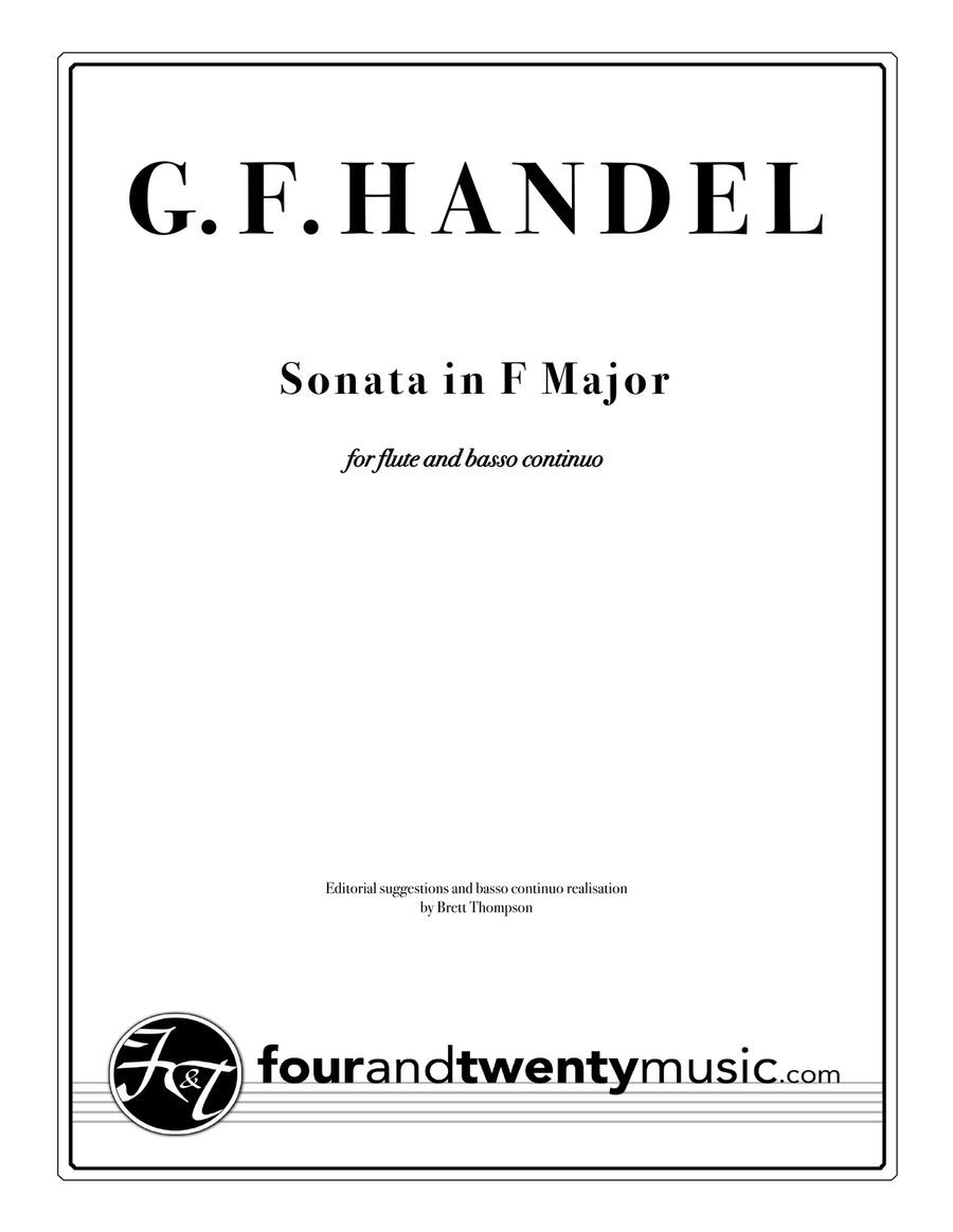 Sonata in F Major for Flute/ recorder and continuo/ piano, opus 1 no 11/HWV 369 Woodwind Duet scores gallery preview page 1