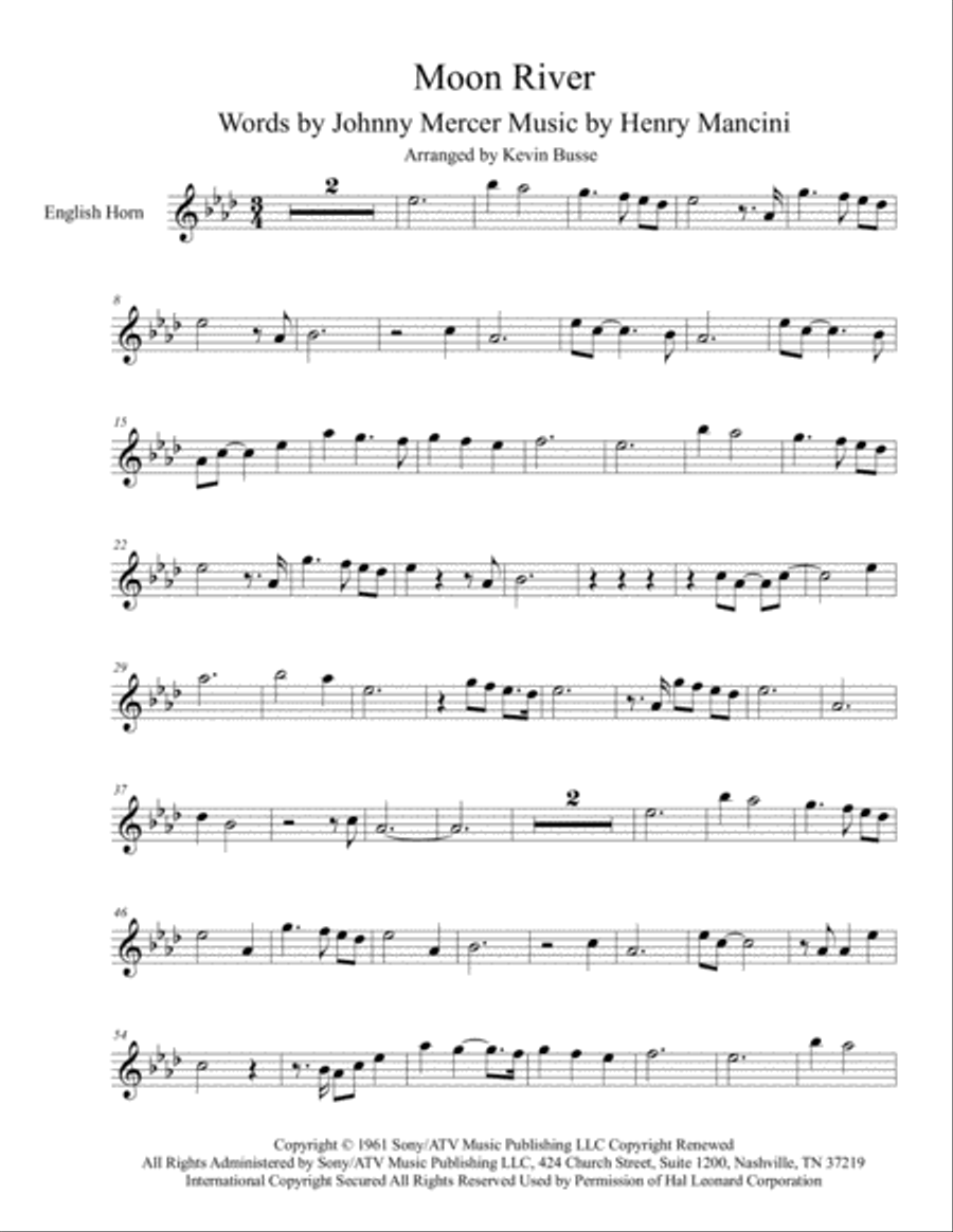 Moon River English Horn scores gallery preview page 1