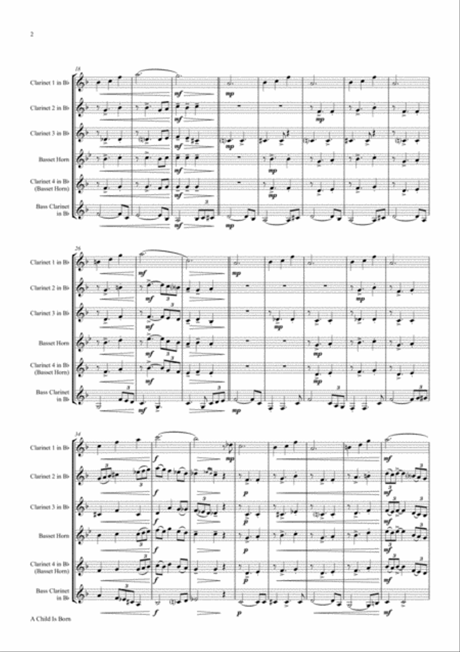 A Child Is Born Woodwind Ensemble scores gallery preview page 2