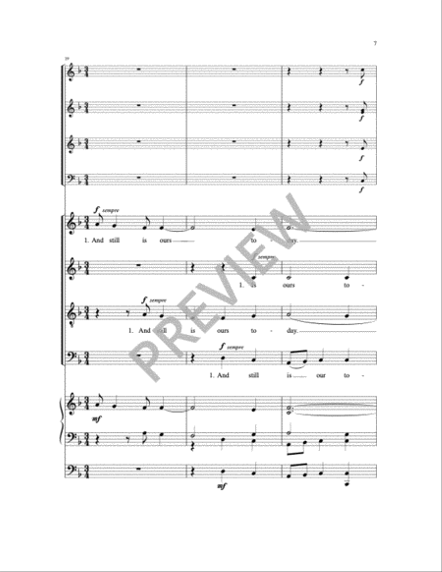Now Thank We All Our God 4-Part scores gallery preview page 3