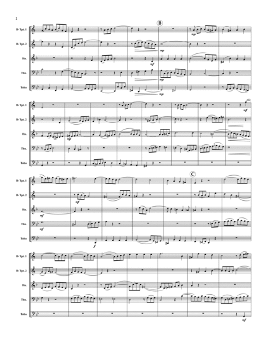 Fugue (originally in C min) Brass Quintet scores gallery preview page 2