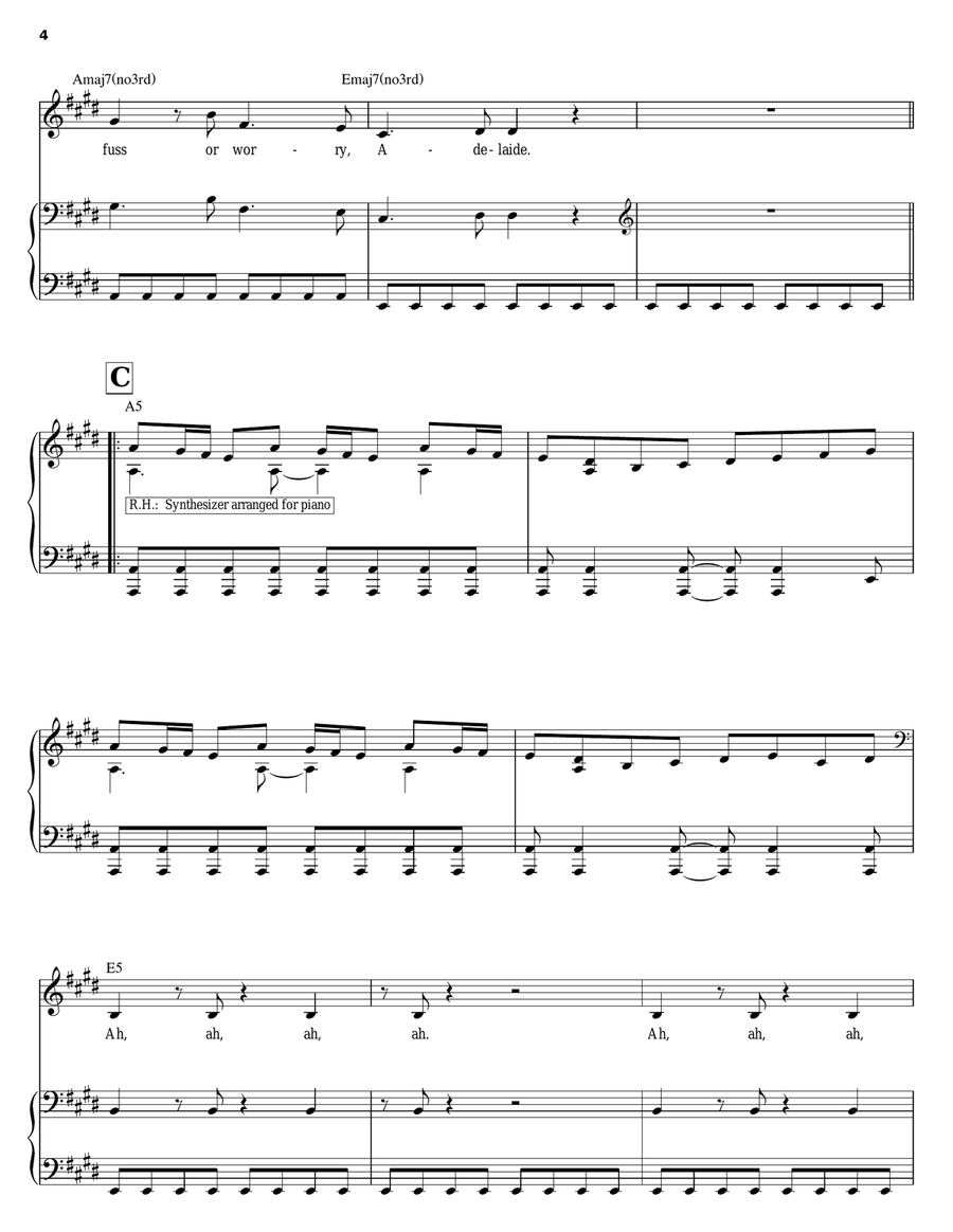 Adelaide Adelaide Piano scores gallery preview page 4