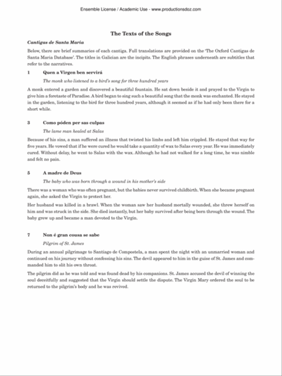 Cantigas de Santiago Cantigas de Santiago Guitar Ensemble scores gallery preview page 4