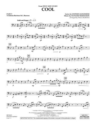 Cool (from West Side Story) (arr. Murtha) - Pt.5 - Trombone/Bar. B.C./Bsn.