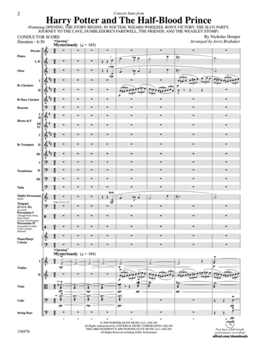 Harry Potter and the Half-Blood Prince, Concert Suite from Full Orchestra scores gallery preview page 2
