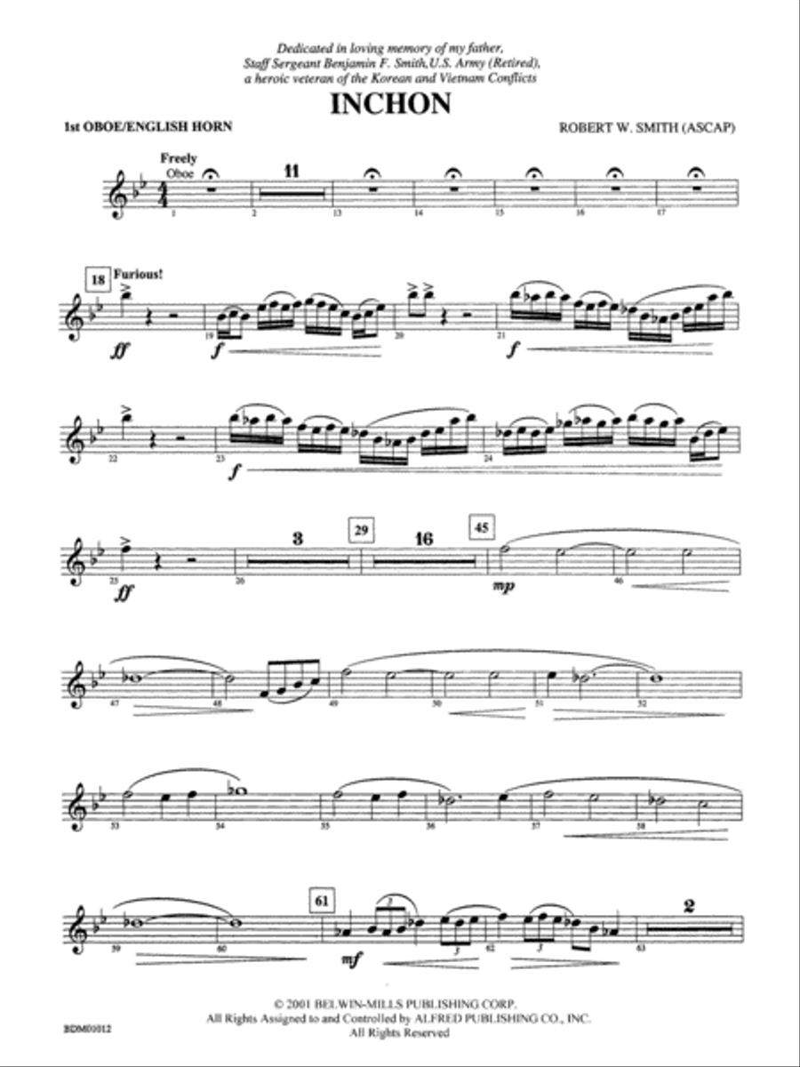 Inchon: Oboe Concert Band scores gallery preview page 1