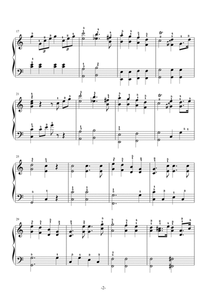 Mendelssohn,Wedding March,Easy Piano,with Fingering,C Major image number null