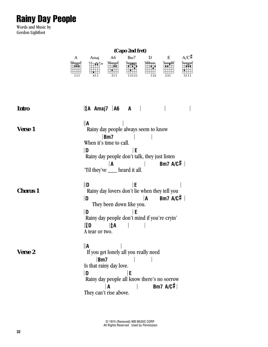 Rainy Day People Rainy Day People Acoustic Guitar scores gallery preview page 1