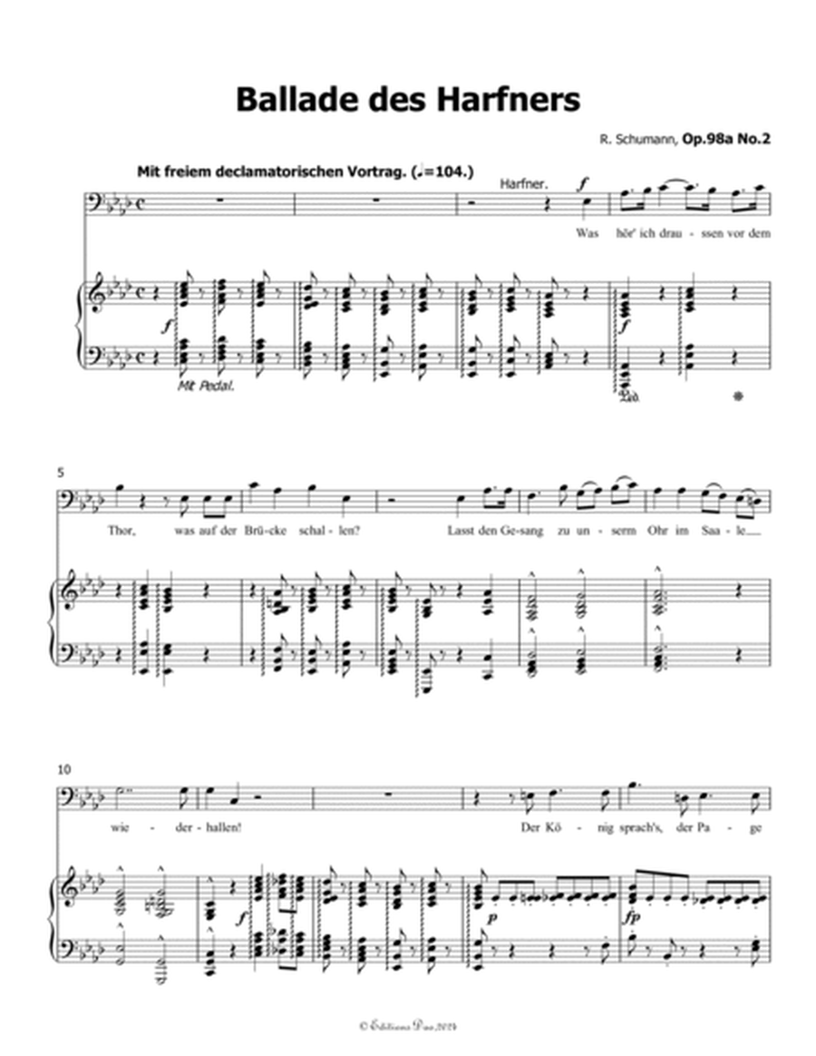 Ballade des Harfners, by Schumann, Op.98a No.2, in A flat Major