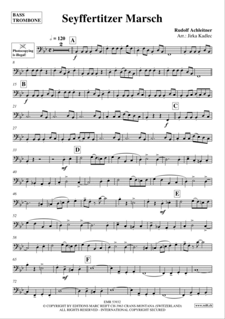 Seyffertitzer Marsch Trombone scores gallery preview page 2