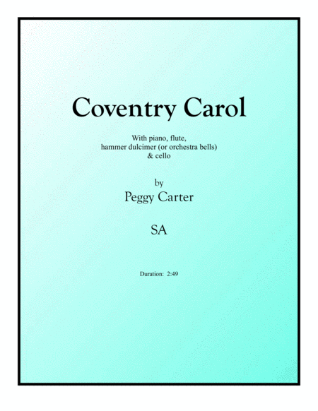 Coventry Carol SA w piano, flute, cello & hammer dulcimer image number null