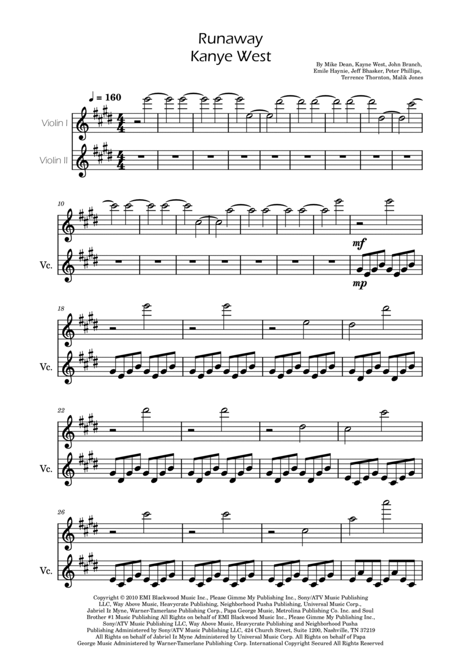 Runaway String Duet scores gallery preview page 1