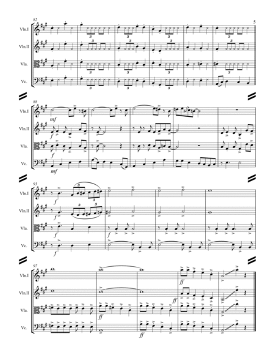 Rudolph The Red-nosed Reindeer String Quartet scores gallery preview page 6