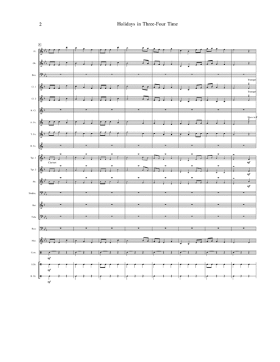 Holidays in 3/4 Time Concert Band scores gallery preview page 3