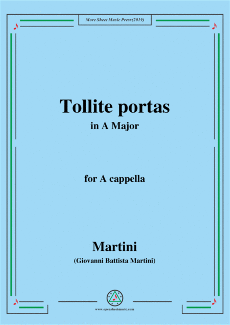 Martini-Tollite portas,in A Major,for A cappella 4-Part scores gallery preview page 1