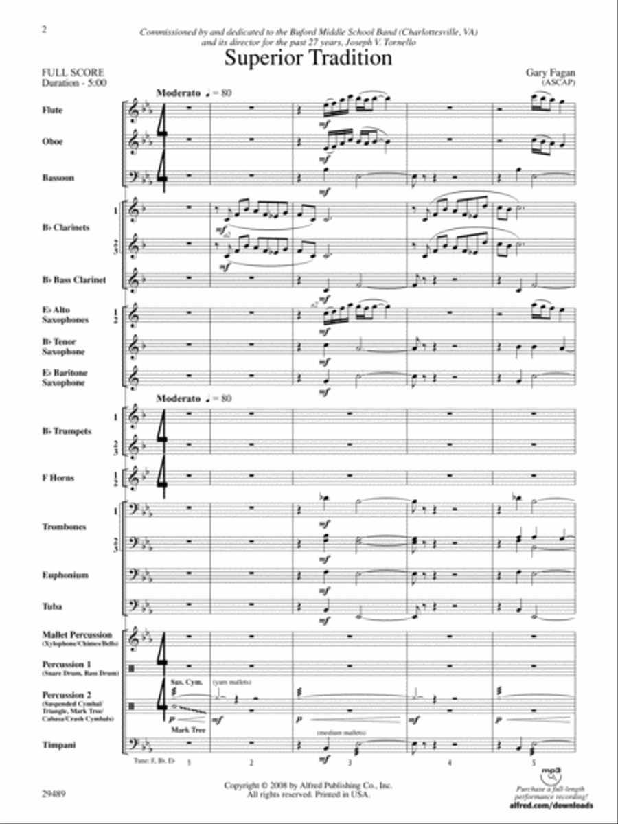 Superior Tradition: Score Concert Band scores gallery preview page 2