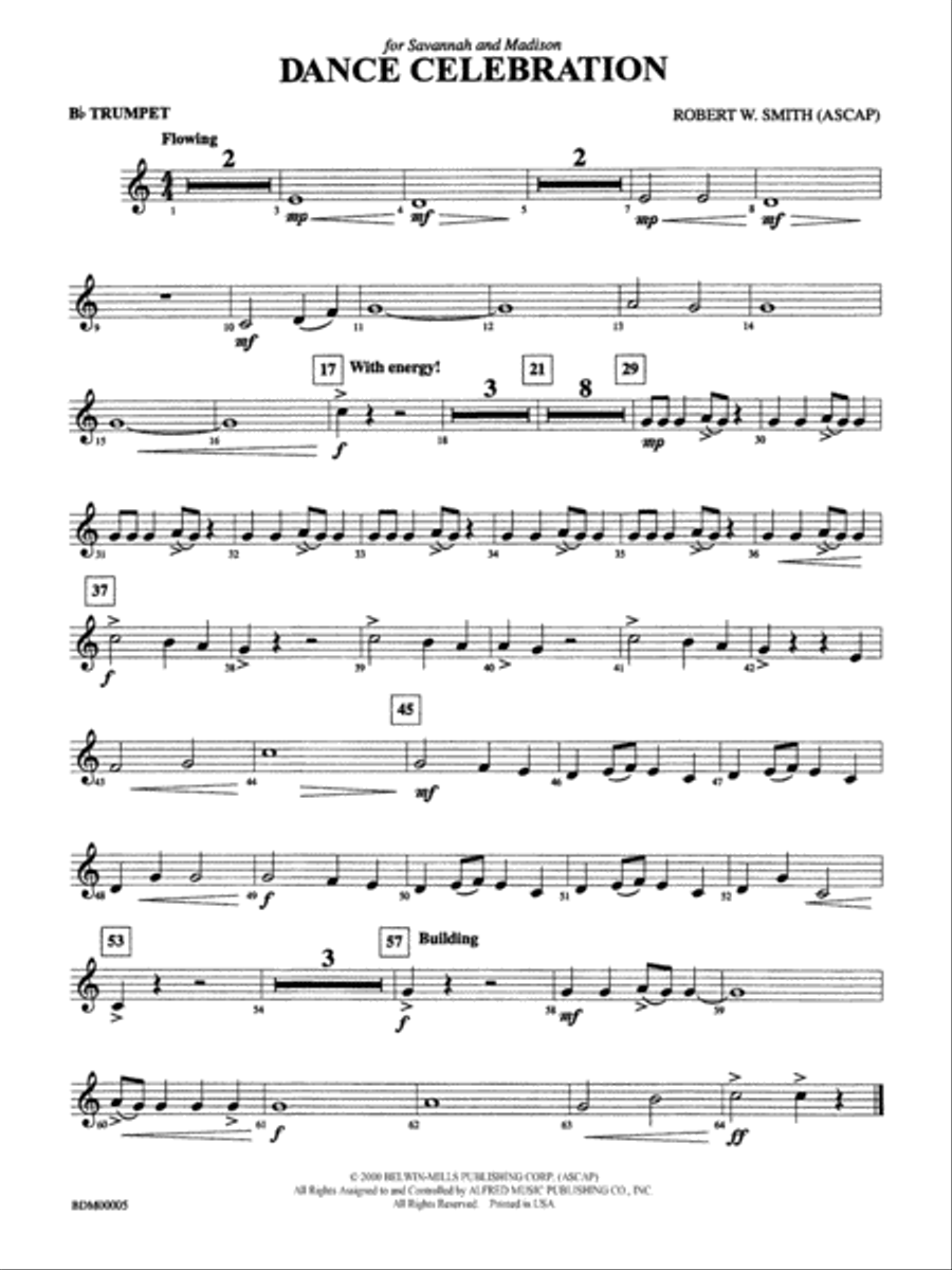 Dance Celebration: 1st B-flat Trumpet Concert Band scores gallery preview page 1