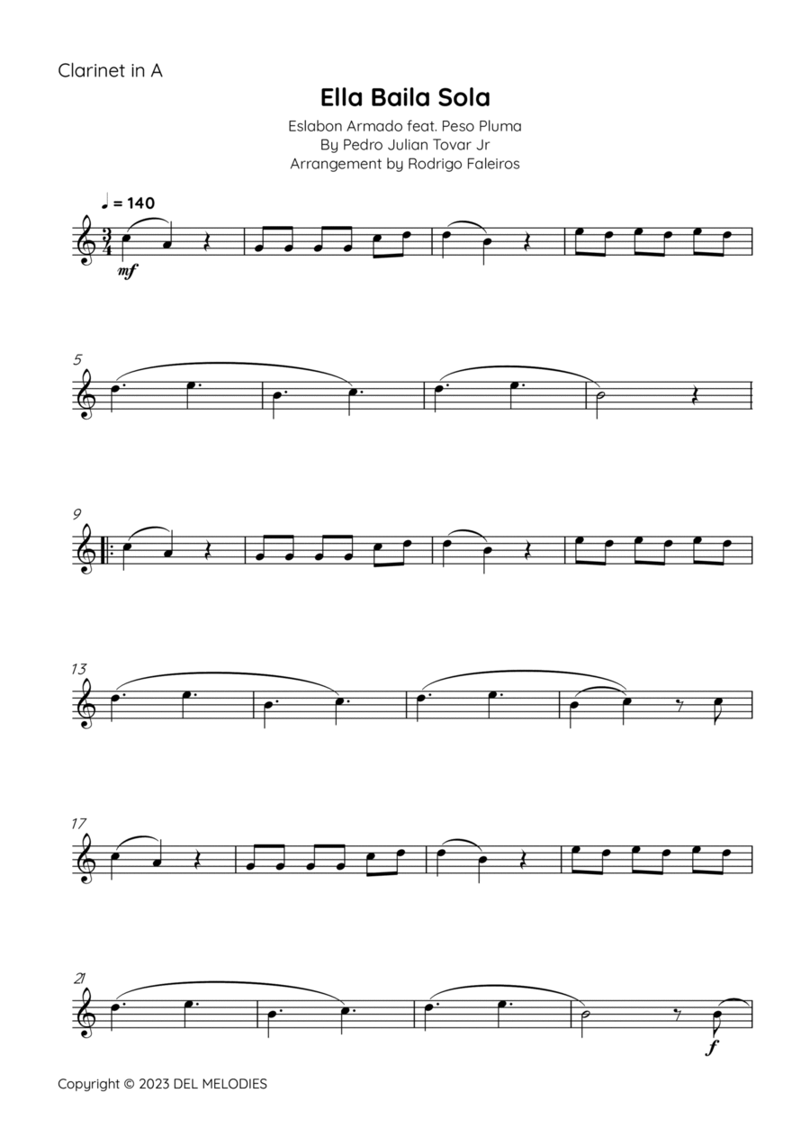 Ella Baila Sola Ella Baila Sola A Clarinet scores gallery preview page 1