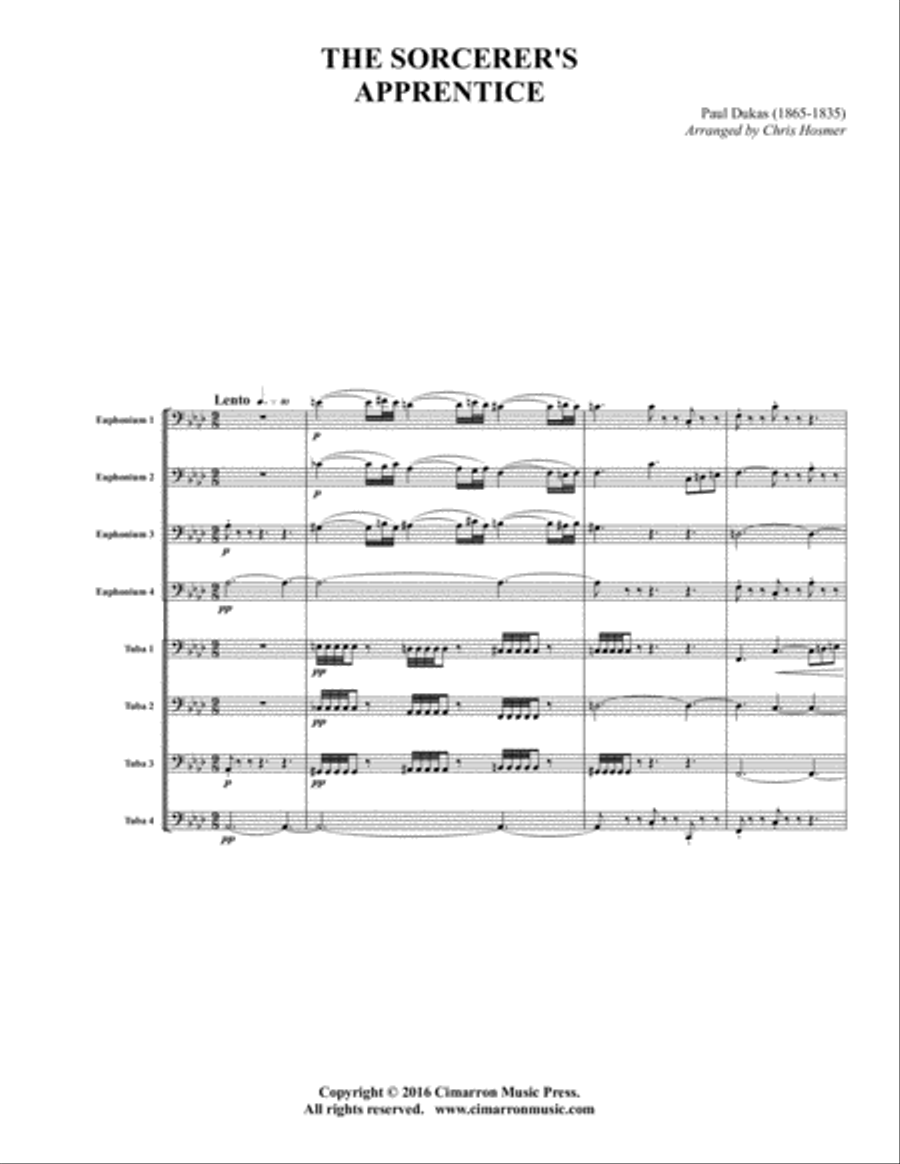 The Sorcerer's Apprecntice Euphonium scores gallery preview page 1