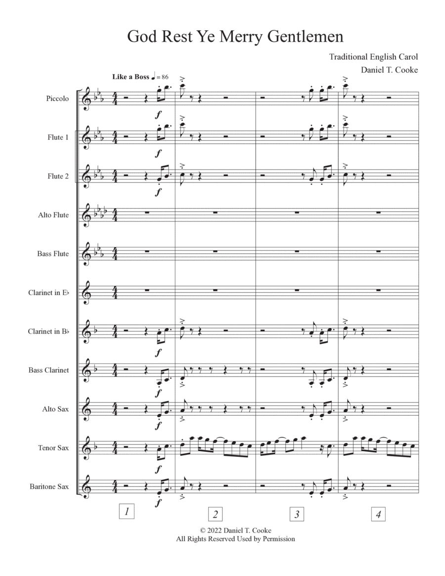God Rest Ye Merry Gentlemen Woodwind Ensemble scores gallery preview page 1