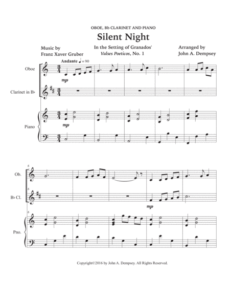 Silent Night (Trio for Oboe, Clarinet and Piano) image number null