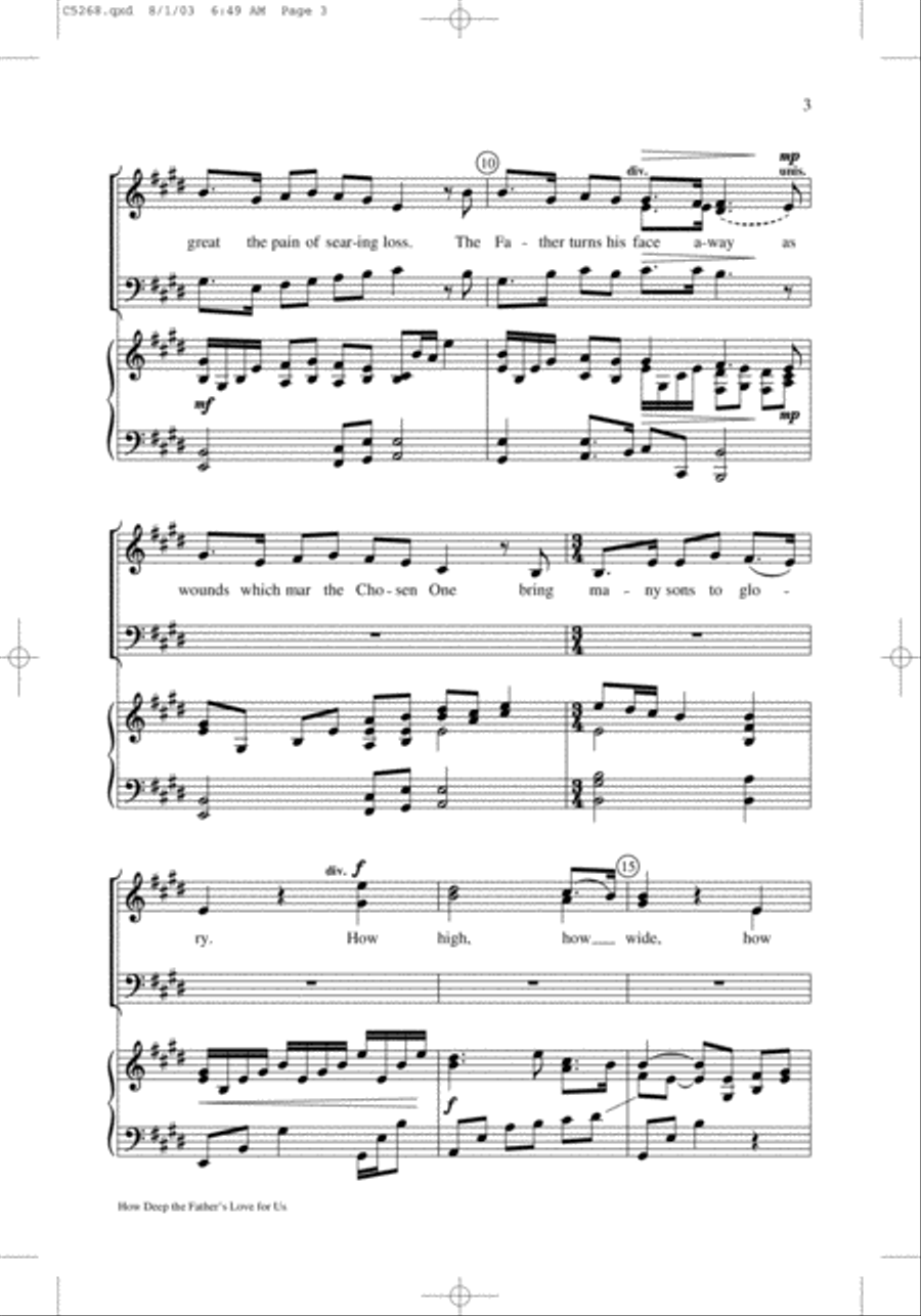 How Deep the Father's Love for Us How Deep the Father's Love for Us 4-Part scores gallery preview page 3