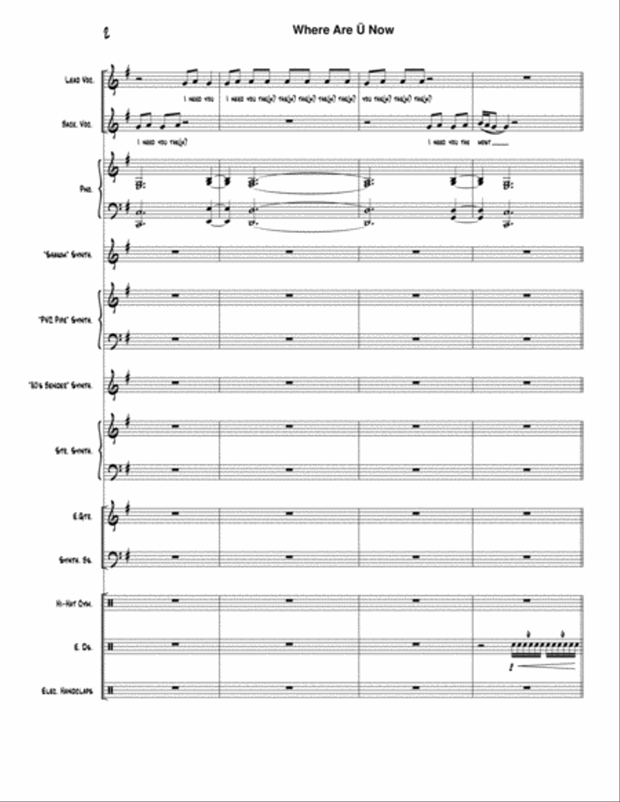 Where Are U Now Small Ensemble scores gallery preview page 2