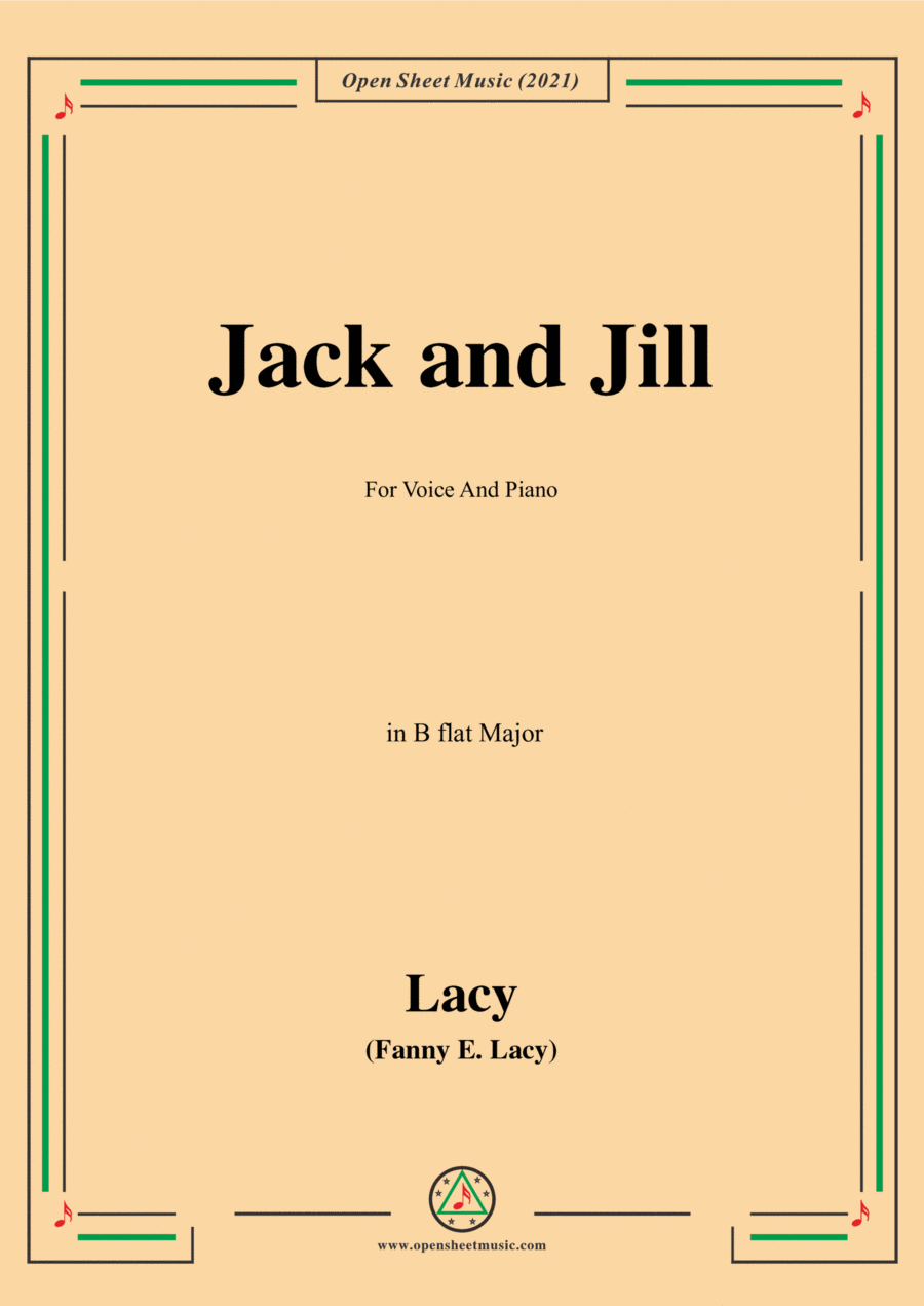 Fanny E.Lacy-Jack and Jill,in B flat Major,for Voice and Piano Voice Solo scores gallery preview page 1