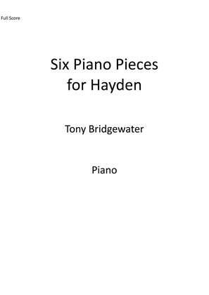 Book cover for Six Piano Pieces for Hayden