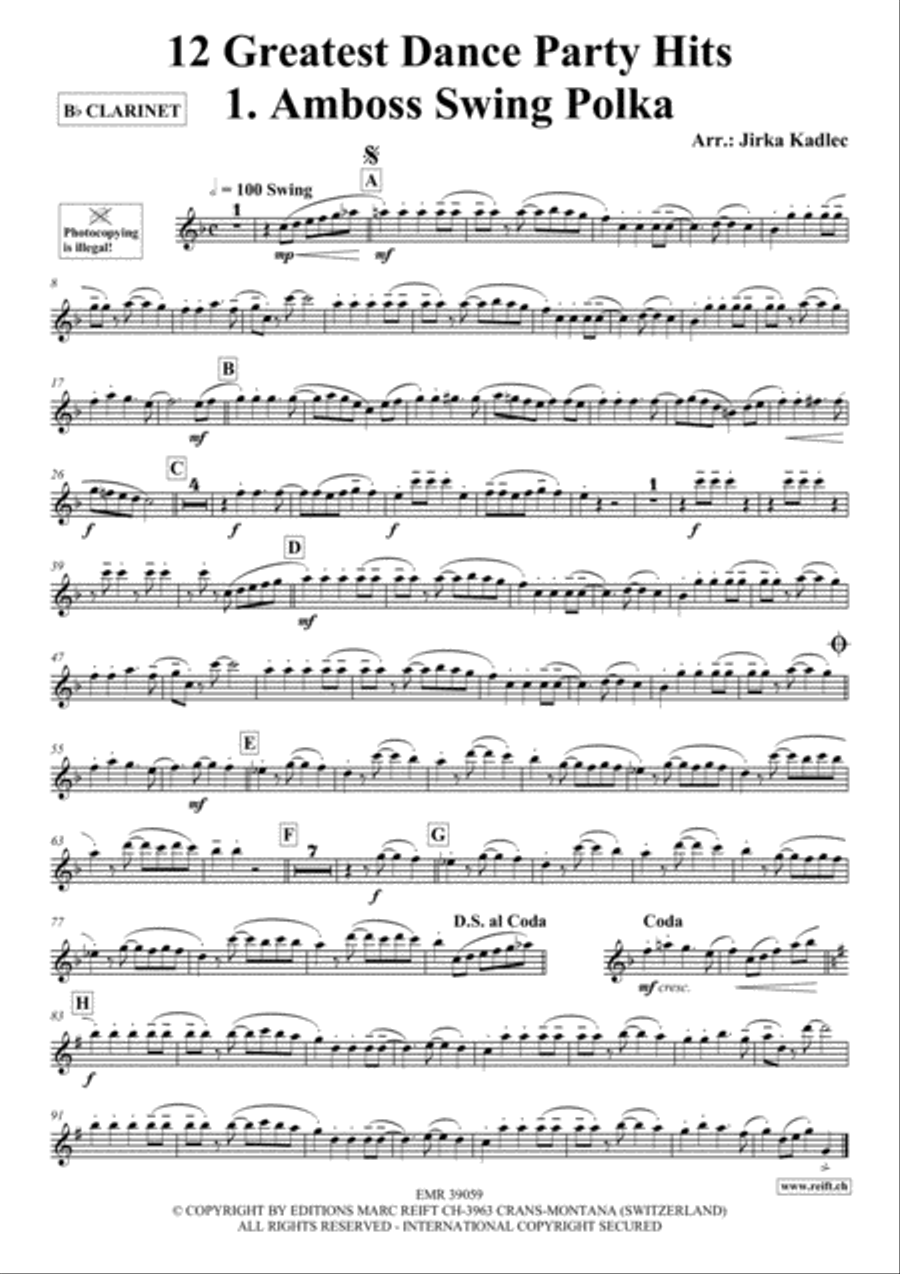 12 Greatest Dance Party Hits Clarinet Solo scores gallery preview page 2