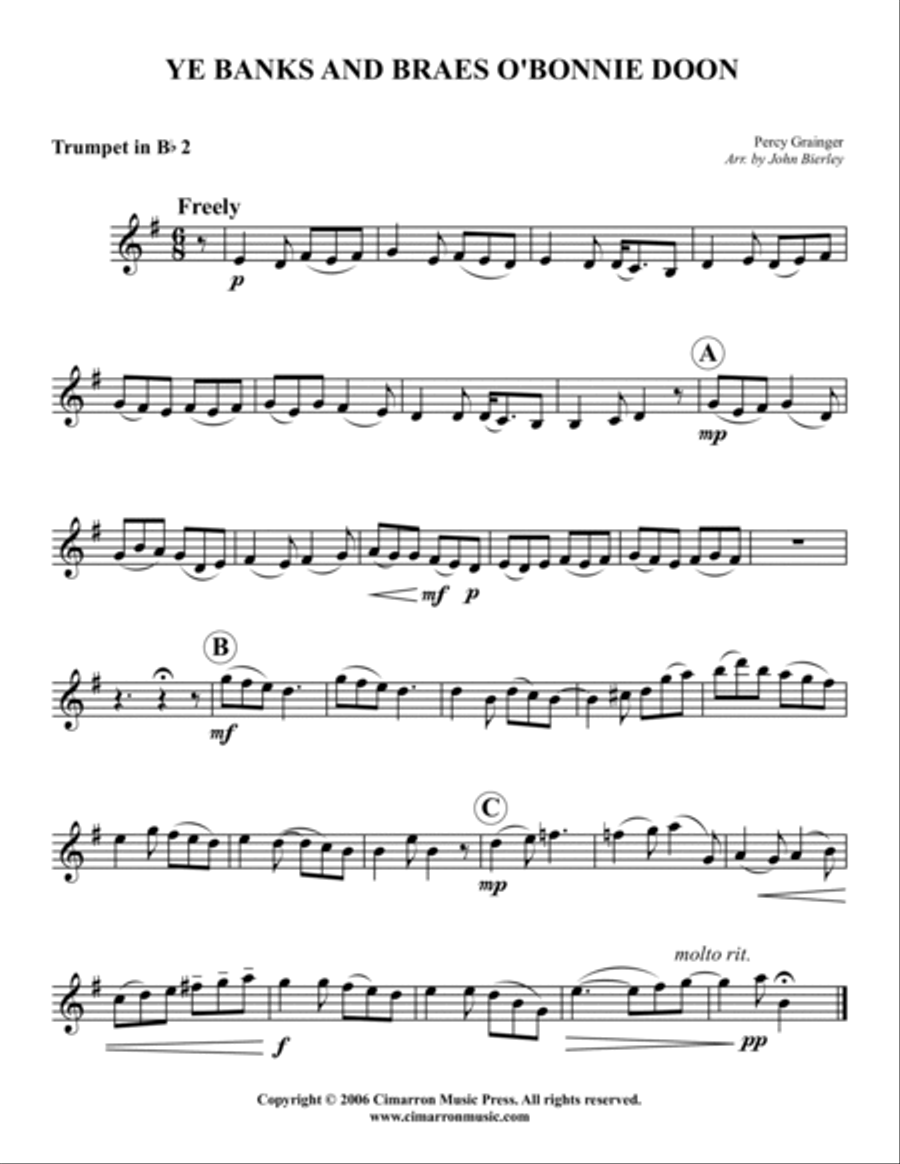 Ye Banks and Braes O' Bonnie Doon Brass Quintet scores gallery preview page 3