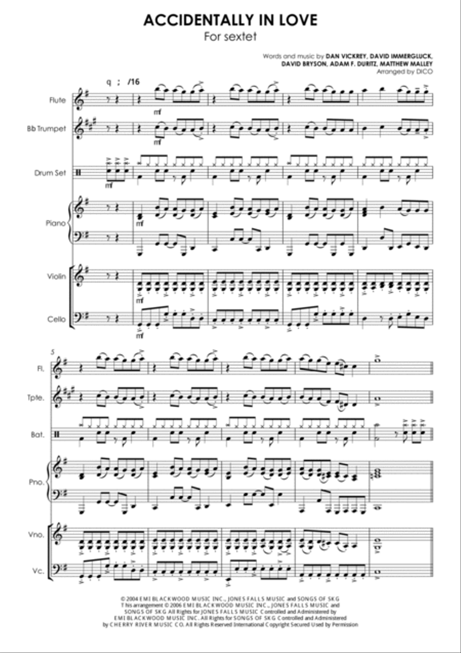 Accidentally In Love Small Ensemble scores gallery preview page 2
