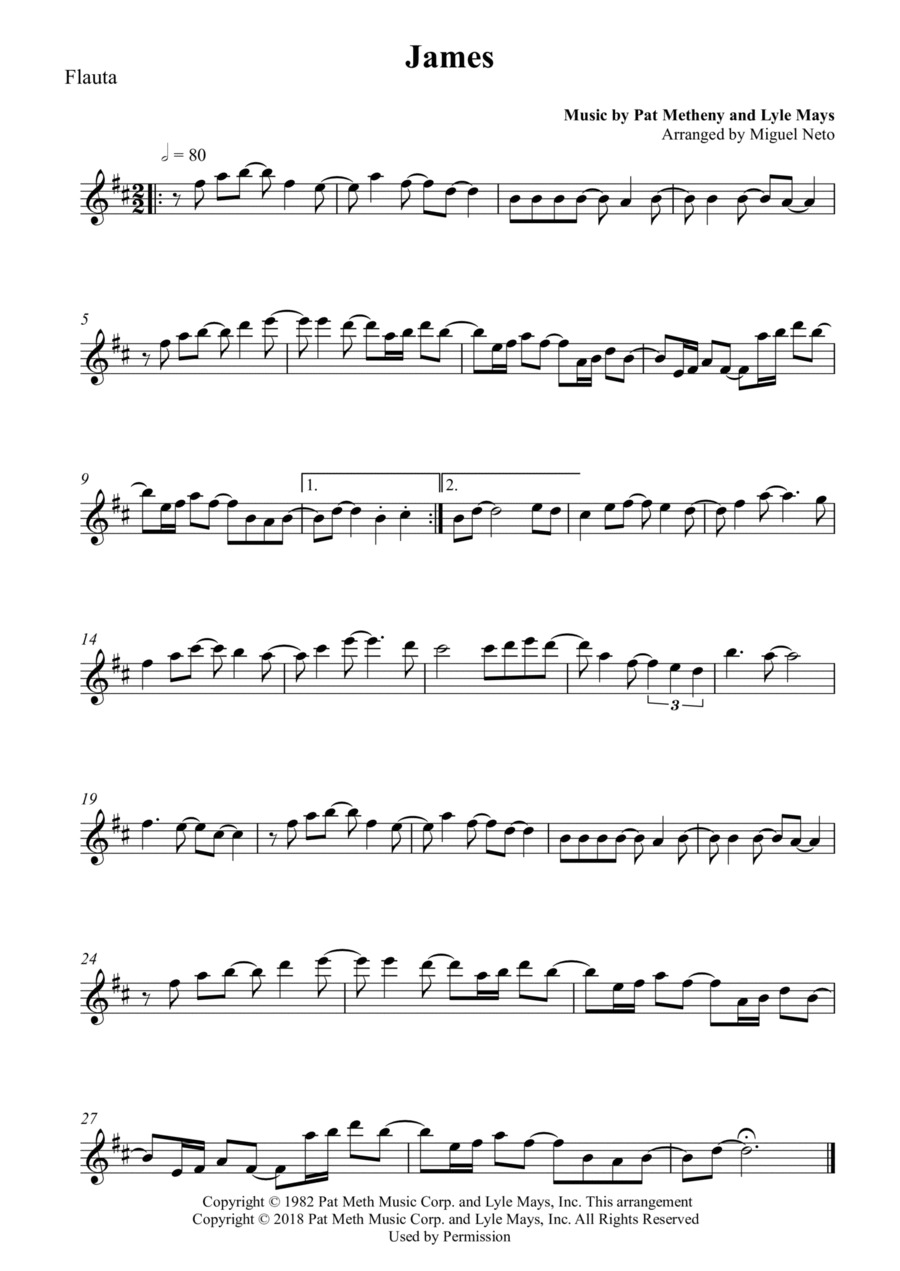 James Flute Solo scores gallery preview page 1
