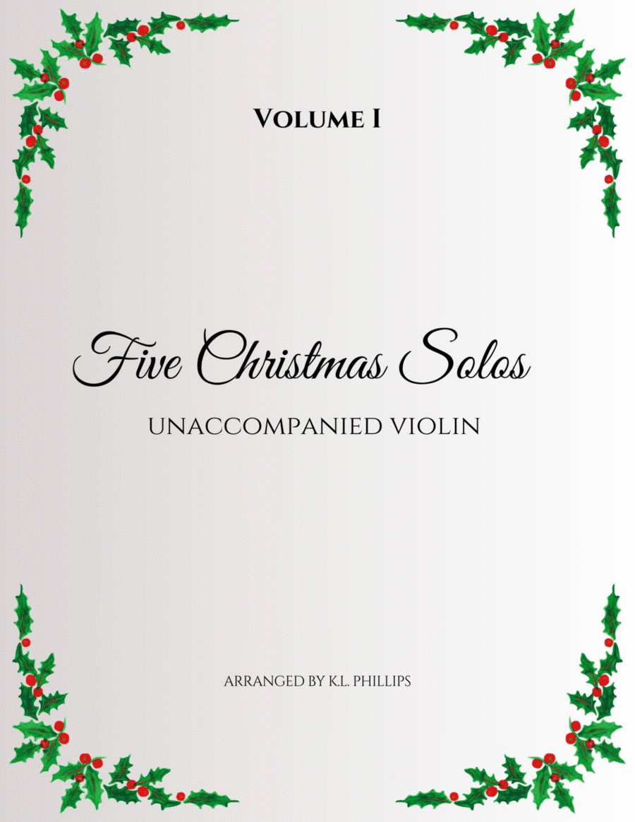 Five Christmas Solos - Unaccompanied Violin Solo (Volume I) Violin Solo scores gallery preview page 1
