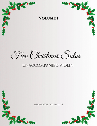 Book cover for Five Christmas Solos - Unaccompanied Violin Solo (Volume I)