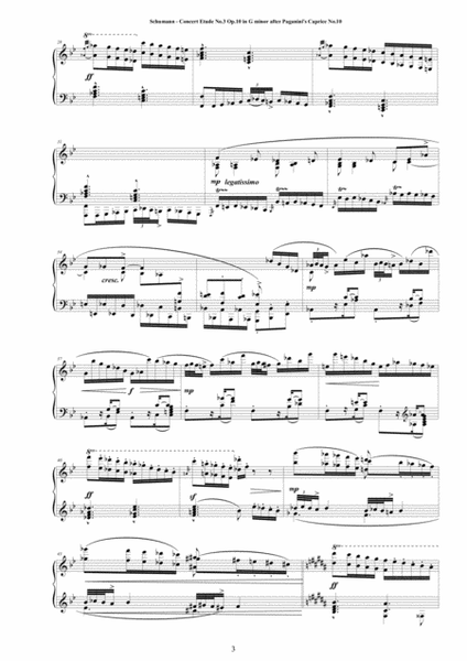 Schumann - Concert Etude No.3 in G minor Op.10 for Piano after Paganini's Caprices image number null